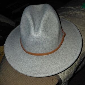 Source Unknown Gray Fedora with Brown Band